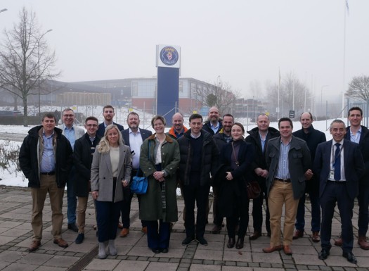A group of AeroSystems in Sweden visiting Saab facilities.