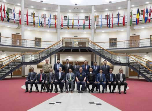 A group of Pakistan delegates inside the Forum, Cormorant Building. 